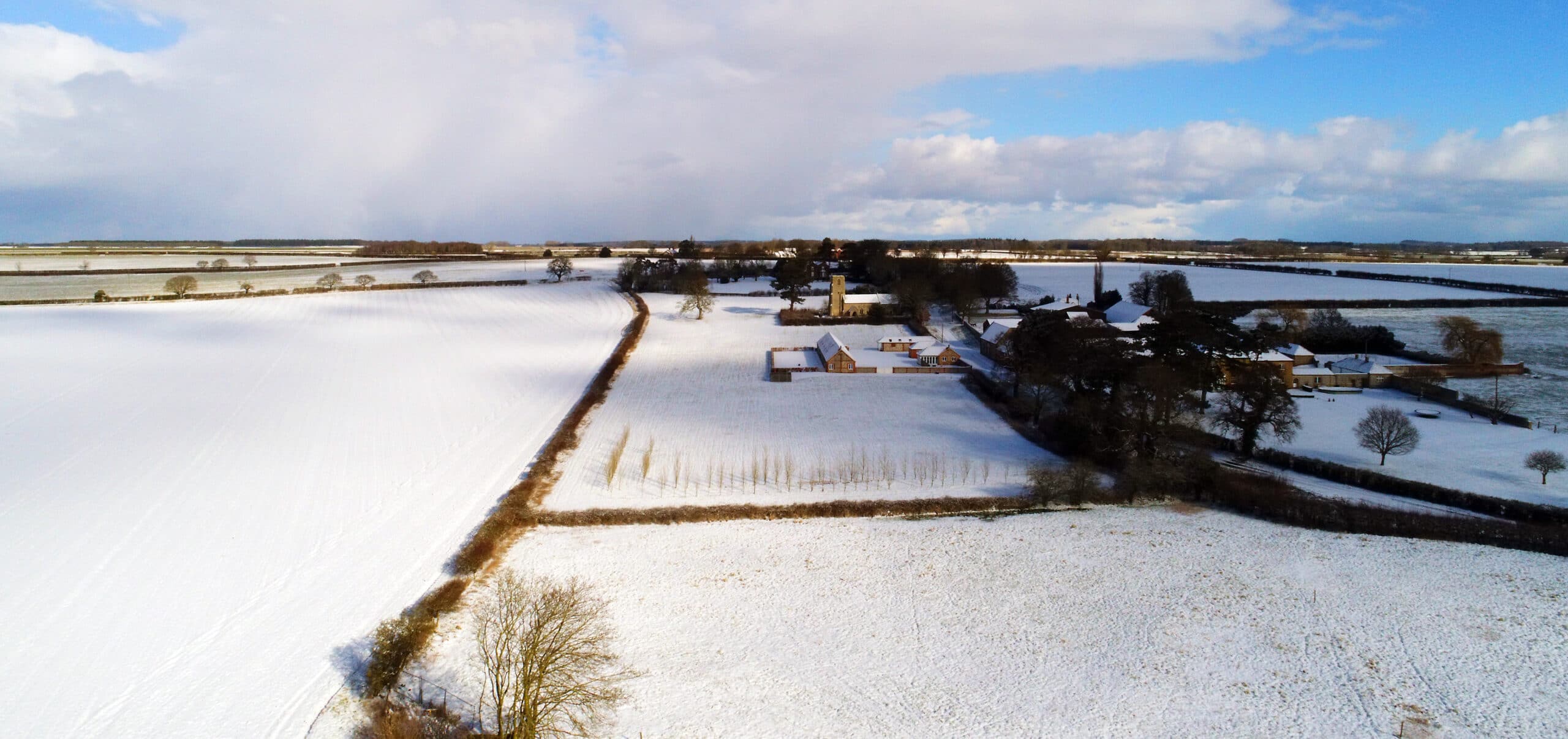 Brazenhall Barns Aerial Winter View