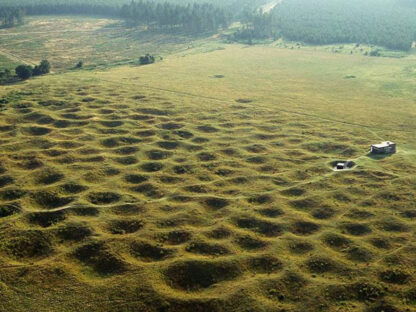 Grimes Graves mysterious lunar-like landscape