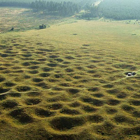 Grimes Graves mysterious lunar-like landscape